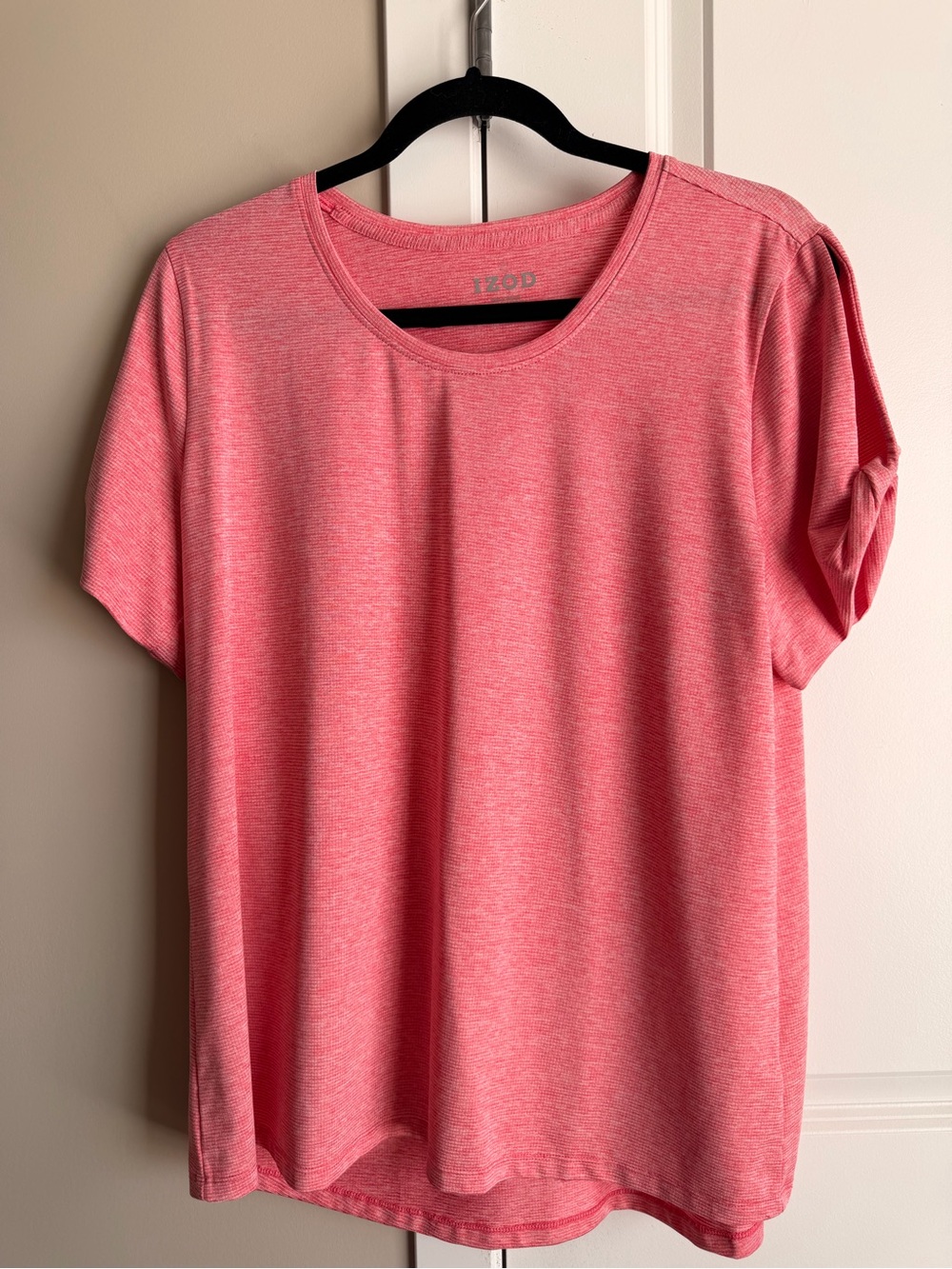 Izod Coral Heathered Short Sleeve Crew Tee